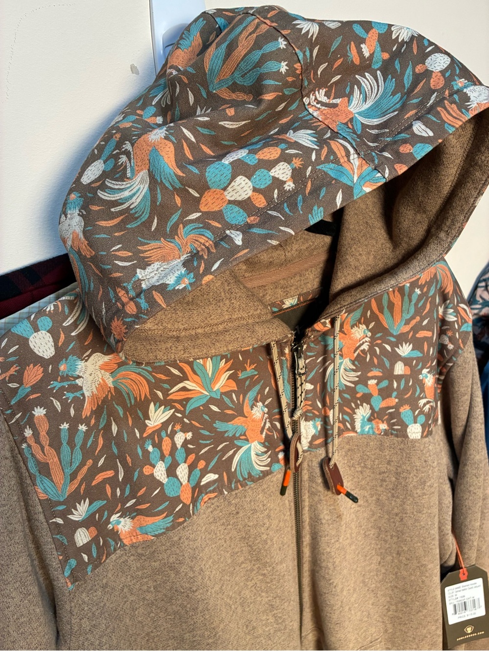 Howler Brothers - Rooster Print Yoke Zip Up Hoodie - size Medium - Picture 2 of 15